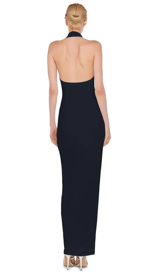 Norma Kamali Dresses TIE FRONT HALTER GOWN Black 8211 Clothing