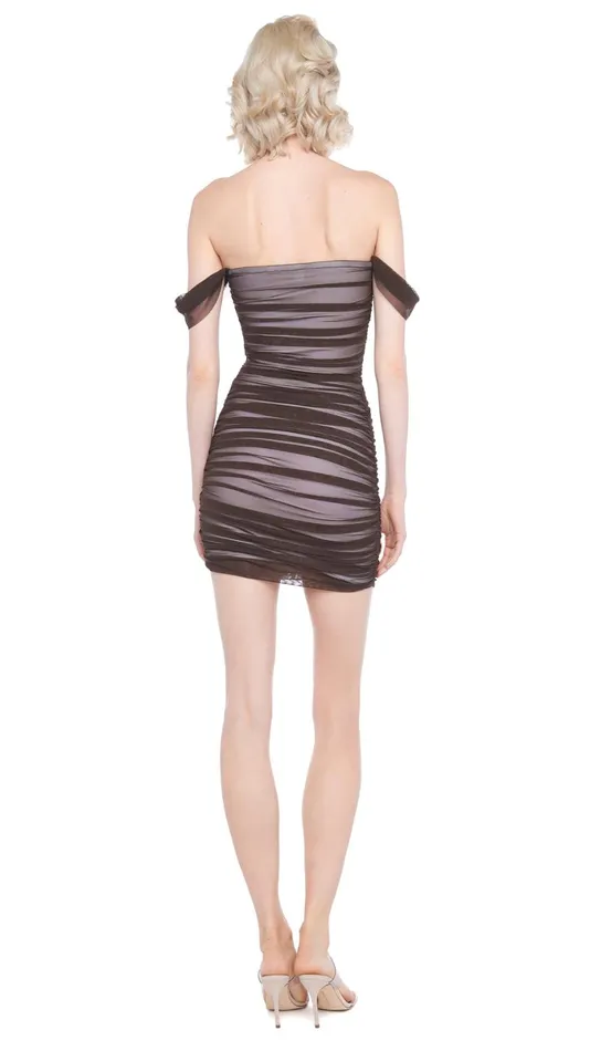 Norma Kamali Dresses WALTER MINI DRESS W WING SLEEVES Chocolate 8211 Clothing Norma Kamali Dresses WALTER MINI DRESS W WING SLEEVES Chocolate 8211 Clothing