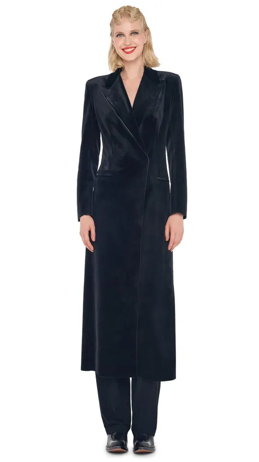 Norma Kamali Jackets CLASSIC DOUBLE BREASTED COAT Black 8211 Clothing