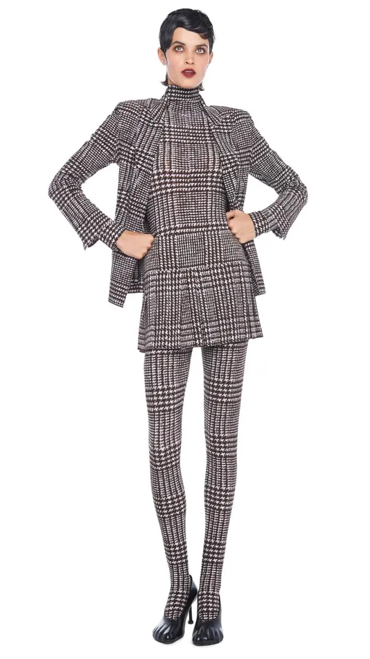 Norma Kamali Jackets SINGLE BREASTED BOY FIT JACKET Chocolate Glenn Plaid Tweed 8211 Clothing Norma Kamali Jackets SINGLE BREASTED BOY FIT JACKET Chocolate Glenn Plaid Tweed 8211 Clothing