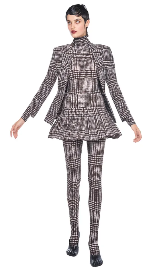 Norma Kamali Jackets SINGLE BREASTED BOY FIT JACKET Chocolate Glenn Plaid Tweed 8211 Clothing Norma Kamali Jackets SINGLE BREASTED BOY FIT JACKET Chocolate Glenn Plaid Tweed 8211 Clothing