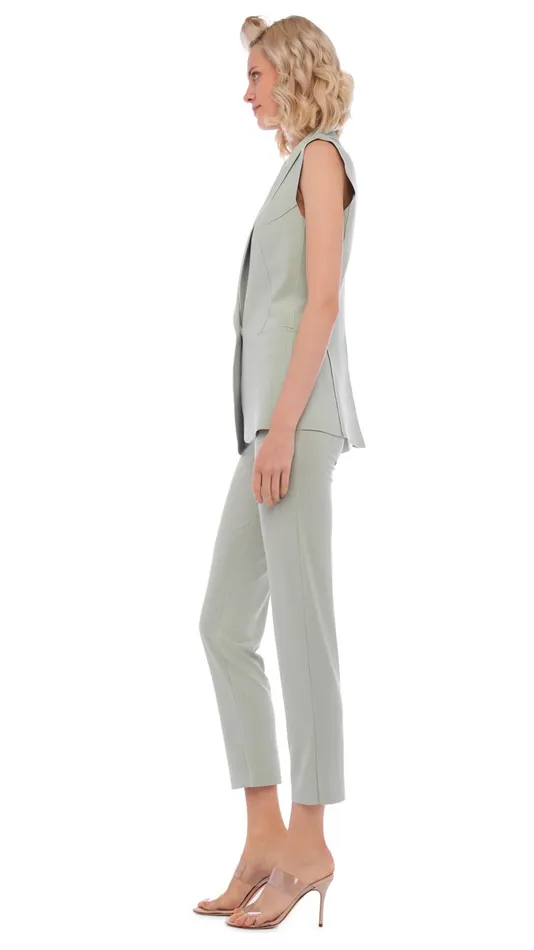 Norma Kamali Jackets SLEEVELESS SB JACKET Dried Sage 8211 Clothing