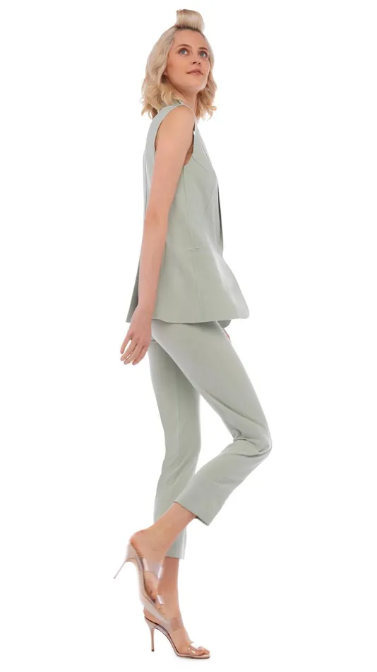 Norma Kamali Jackets SLEEVELESS SB JACKET Dried Sage 8211 Clothing