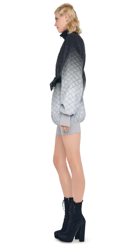 Norma Kamali Jumpsuits QUILTED BOMBER JUMPSHORT Blackgrey Ombre 8211 Clothing Norma Kamali Jumpsuits QUILTED BOMBER JUMPSHORT Blackgrey Ombre 8211 Clothing