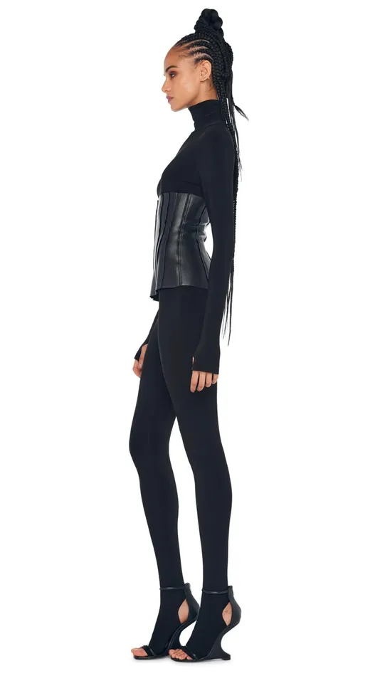 Norma Kamali Jumpsuits TURTLE CATSUIT WITH FOOTIE Black 8211 Clothing