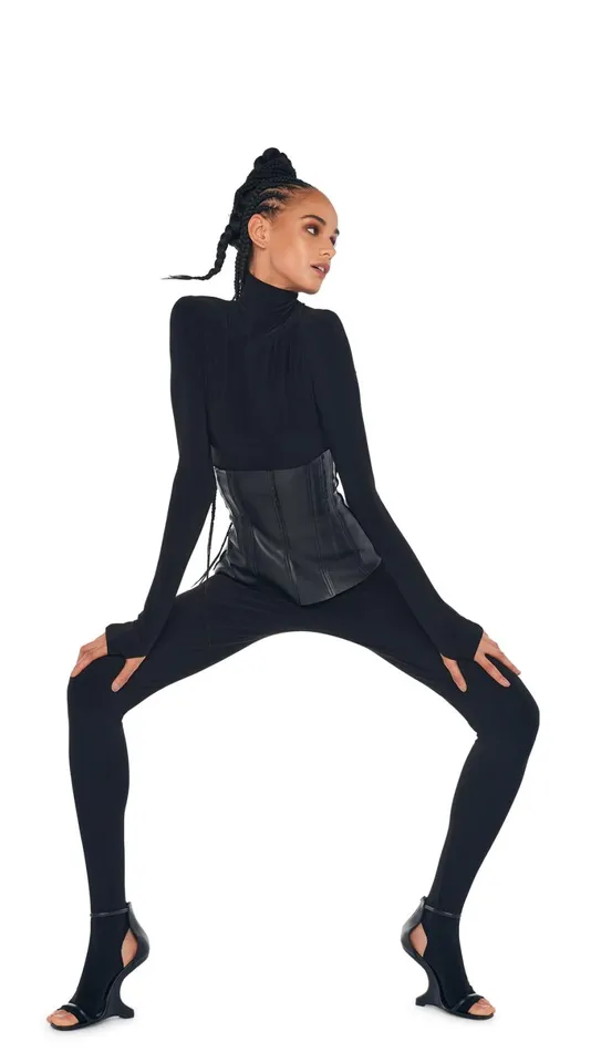 Norma Kamali Jumpsuits TURTLE CATSUIT WITH FOOTIE Black 8211 Clothing