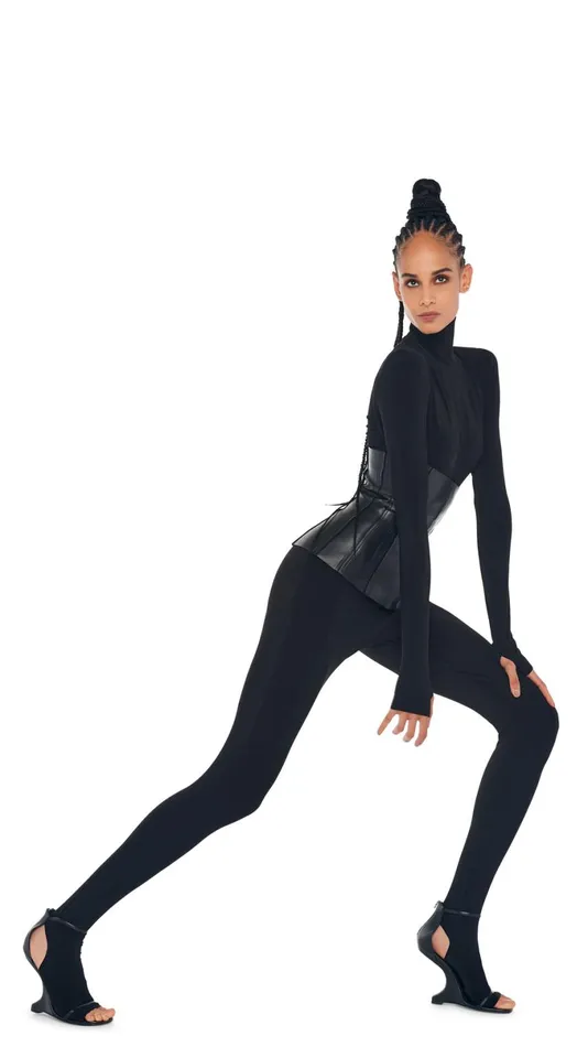 Norma Kamali Jumpsuits TURTLE CATSUIT WITH FOOTIE Black 8211 Clothing