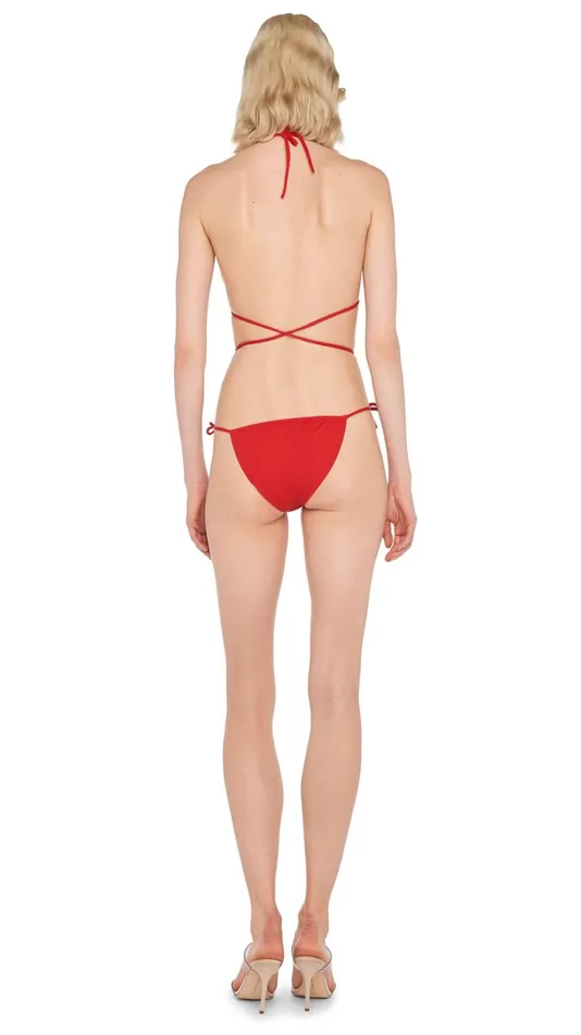 Norma Kamali Swimwear MINI STRING BRA Tiger Red 8211 Clothing