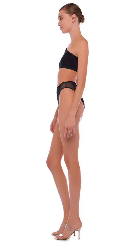 Norma Kamali Swimwear SNAKE MESH BOTTOM Black 8211 Clothing
