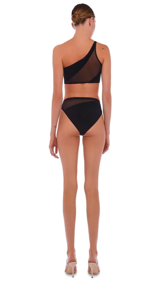 Norma Kamali Swimwear SNAKE MESH BOTTOM Black 8211 Clothing