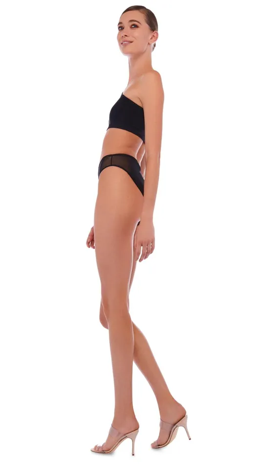 Norma Kamali Swimwear SNAKE MESH BOTTOM Black 8211 Clothing