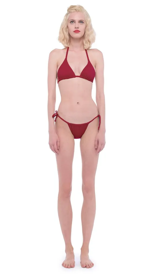Norma Kamali Swimwear STRING BRA Red 8211 Clothing