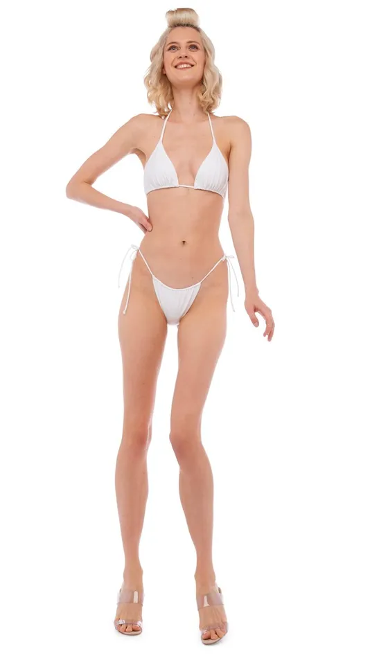 Norma Kamali Swimwear STRING BRA Snow White 8211 Clothing