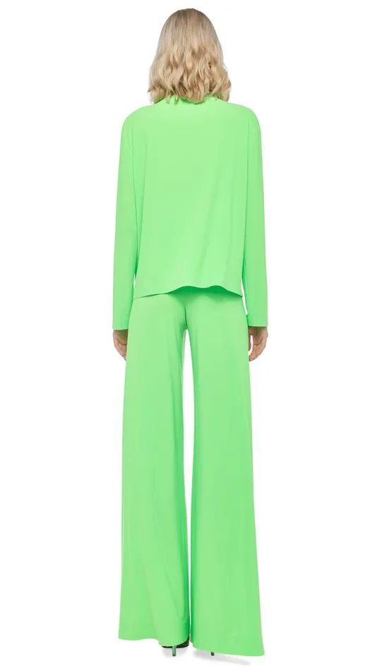 Norma Kamali Tops CROPPED BOYFRIEND CREW TOP Neon Green 8211 Clothing