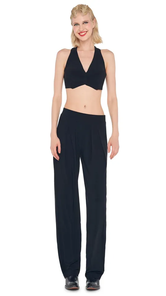 Norma Kamali Tops CROPPED SIMPLE VEST Black 8211 Clothing