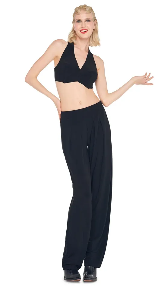 Norma Kamali Tops CROPPED SIMPLE VEST Black 8211 Clothing