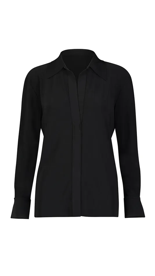Norma Kamali Tops NK SHIRT Black 8211 Clothing