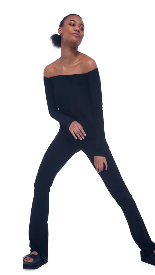 Norma Kamali Tops OFF SHOULDER TOP Black 8211 Clothing