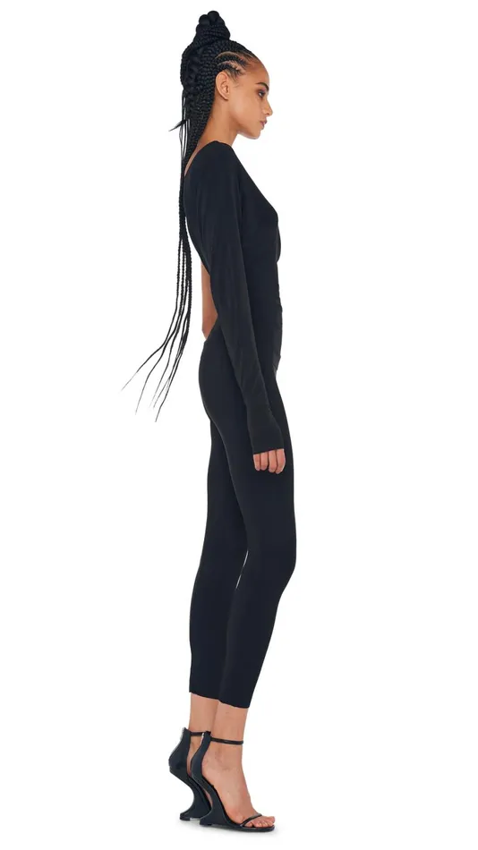 Norma Kamali Tops ONE SLEEVE DROP SHOULDER TOP Black 8211 Clothing