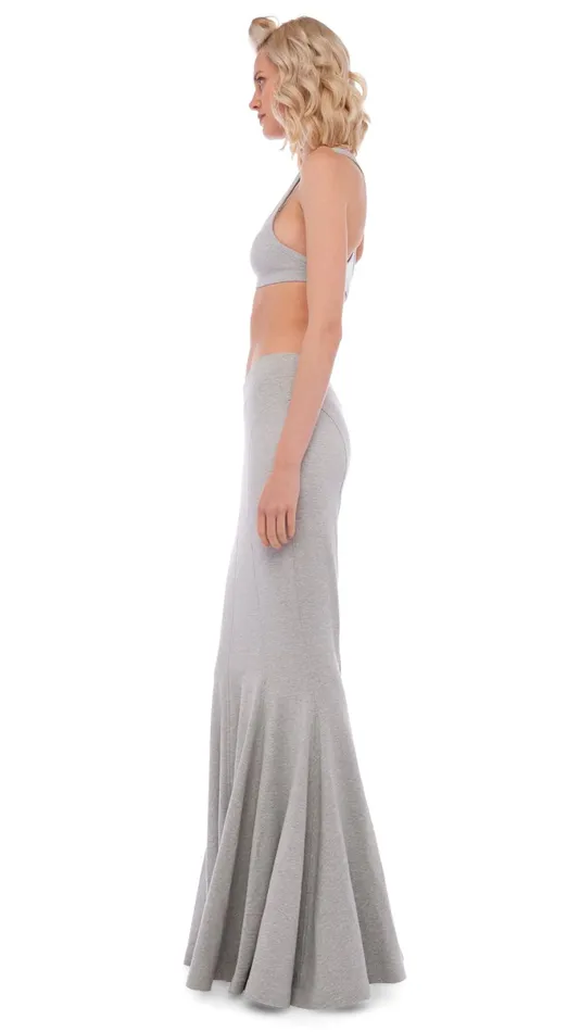 Norma Kamali Tops RACER BRA Light Heather Grey 8211 Clothing
