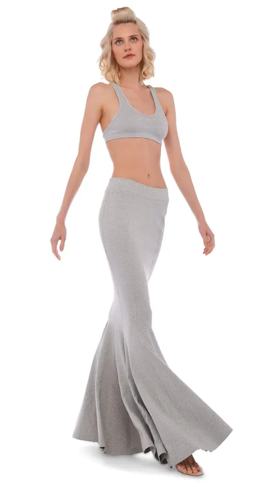 Norma Kamali Tops RACER BRA Light Heather Grey 8211 Clothing