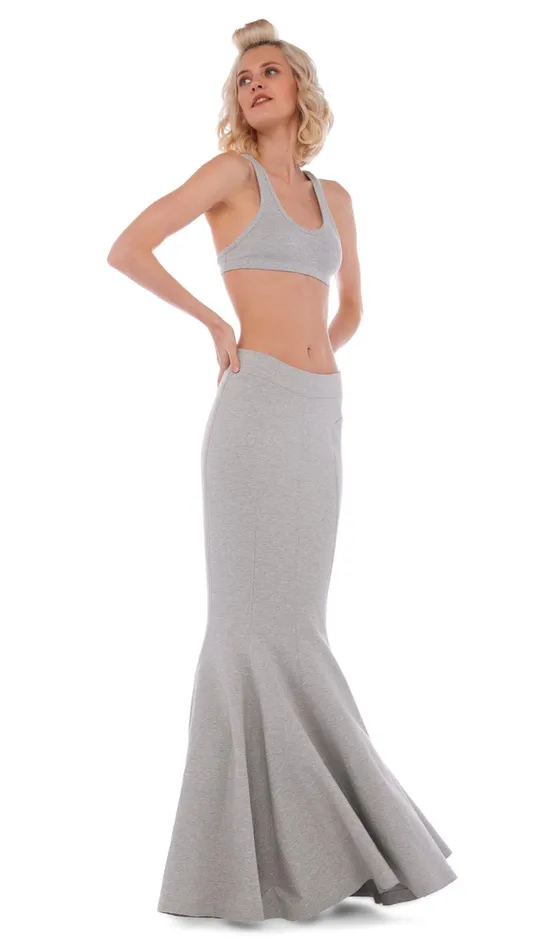 Norma Kamali Tops RACER BRA Light Heather Grey 8211 Clothing
