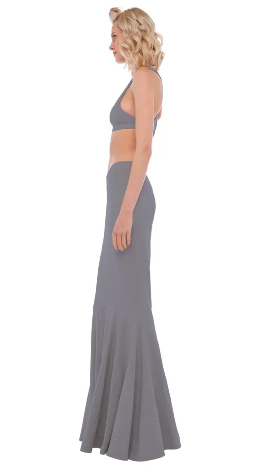 Norma Kamali Tops RACER BRA Medium Heather Grey 8211 Clothing