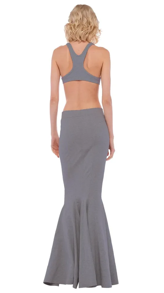 Norma Kamali Tops RACER BRA Medium Heather Grey 8211 Clothing