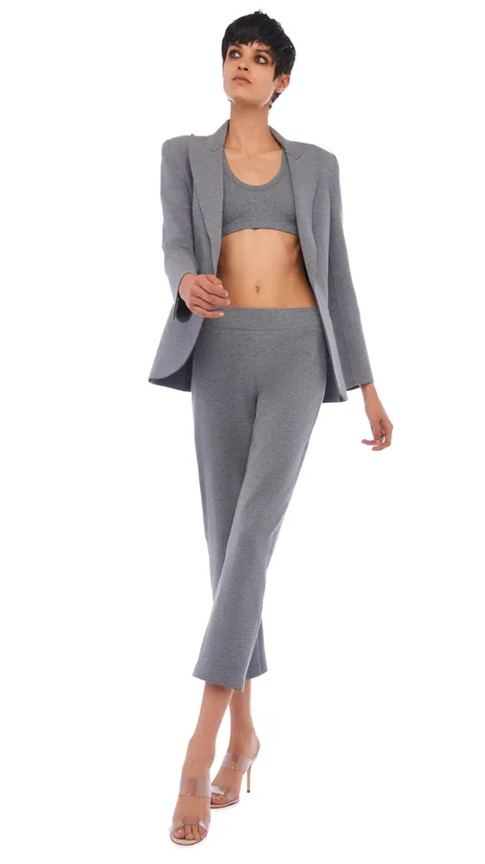Norma Kamali Tops RACER BRA Medium Heather Grey 8211 Clothing