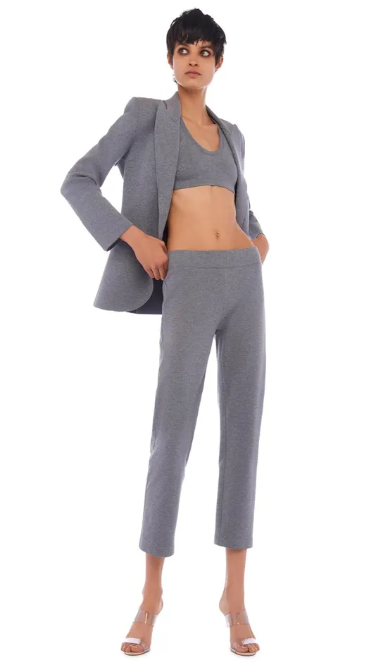 Norma Kamali Tops RACER BRA Medium Heather Grey 8211 Clothing