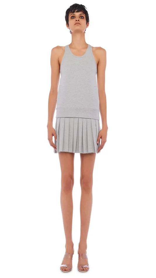 Norma Kamali Tops RACER TAILORED TERRY TANK TOP Light Heather Grey 8211 Clothing Norma Kamali Tops RACER TAILORED TERRY TANK TOP Light Heather Grey 8211 Clothing