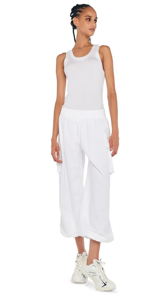 Norma Kamali Tops RACER TEE Snow White 8211 Clothing