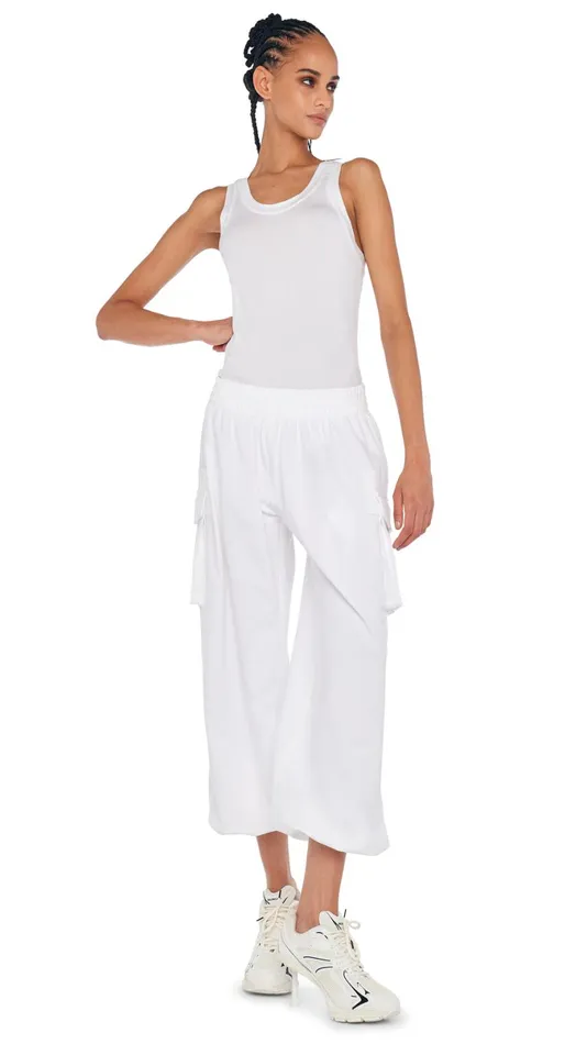 Norma Kamali Tops RACER TEE Snow White 8211 Clothing