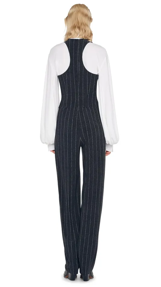 Norma Kamali Tops SIMPLE VEST Woven Pinstripe 8211 Clothing