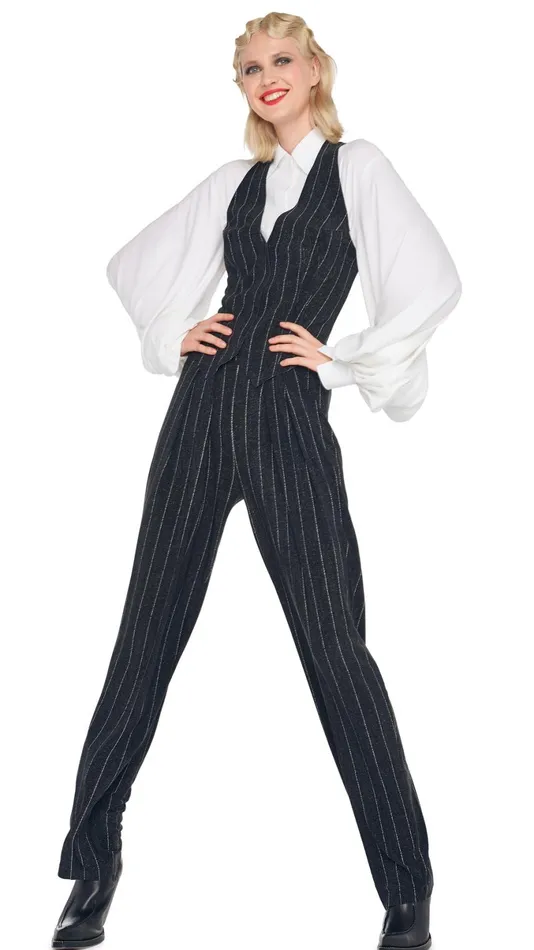 Norma Kamali Tops SIMPLE VEST Woven Pinstripe 8211 Clothing