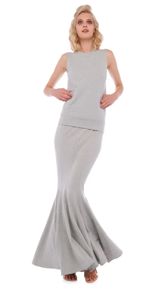 Norma Kamali Tops SLEEVELESS TAILORED TERRY TOP Light Heather Grey 8211 Clothing Norma Kamali Tops SLEEVELESS TAILORED TERRY TOP Light Heather Grey 8211 Clothing