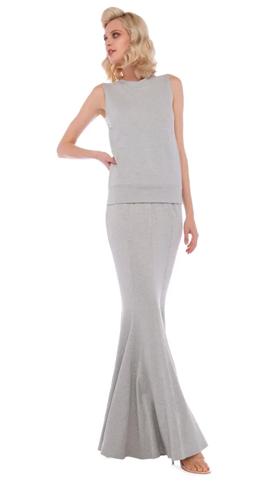 Norma Kamali Tops SLEEVELESS TAILORED TERRY TOP Light Heather Grey 8211 Clothing Norma Kamali Tops SLEEVELESS TAILORED TERRY TOP Light Heather Grey 8211 Clothing