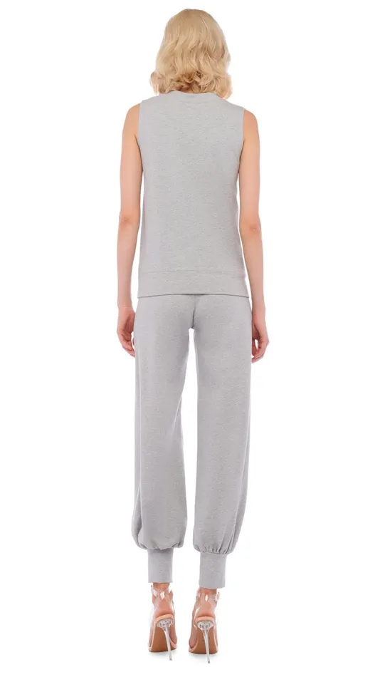 Norma Kamali Tops SLEEVELESS TAILORED TERRY TOP Light Heather Grey 8211 Clothing Norma Kamali Tops SLEEVELESS TAILORED TERRY TOP Light Heather Grey 8211 Clothing