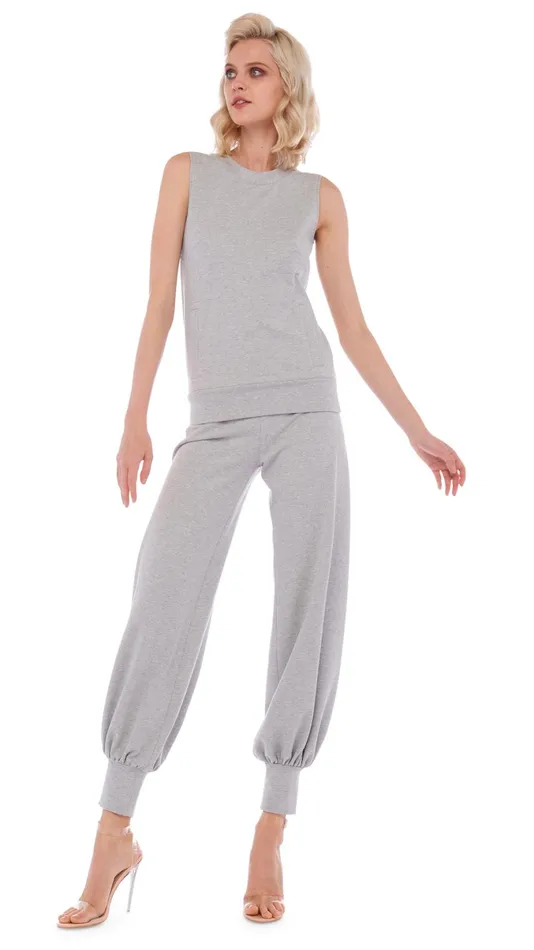 Norma Kamali Tops SLEEVELESS TAILORED TERRY TOP Light Heather Grey 8211 Clothing Norma Kamali Tops SLEEVELESS TAILORED TERRY TOP Light Heather Grey 8211 Clothing