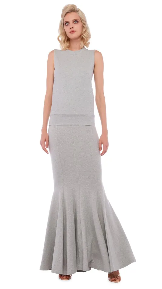 Norma Kamali Tops SLEEVELESS TAILORED TERRY TOP Light Heather Grey 8211 Clothing Norma Kamali Tops SLEEVELESS TAILORED TERRY TOP Light Heather Grey 8211 Clothing