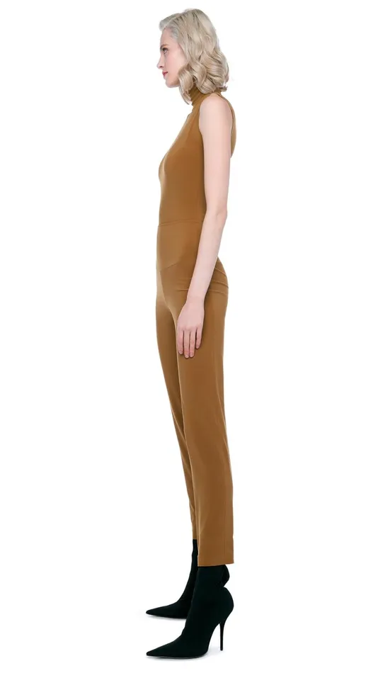 Norma Kamali Tops SLIM FIT SLEEVELESS TURTLE TOP Woods 8211 Clothing