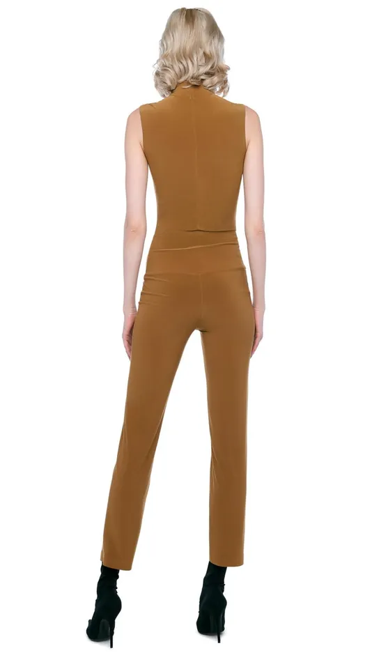 Norma Kamali Tops SLIM FIT SLEEVELESS TURTLE TOP Woods 8211 Clothing