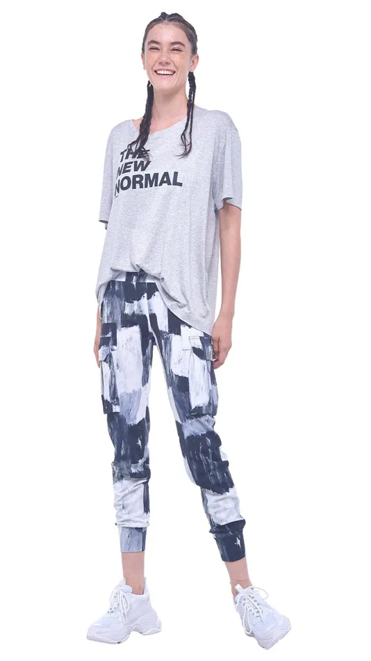 Norma Kamali Tops THE NEW NORMAL TEE Light Grey 8211 Clothing