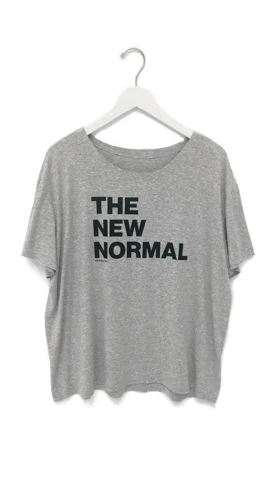 Norma Kamali Tops THE NEW NORMAL TEE Light Grey 8211 Clothing