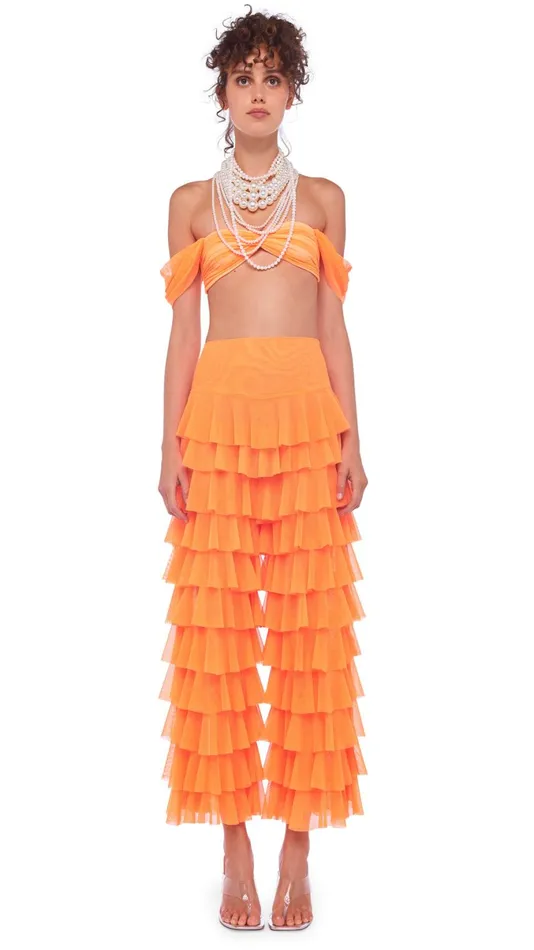 Norma Kamali Tops WALTER BRA W WING SLEEVES Neon Orange 8211 Clothing