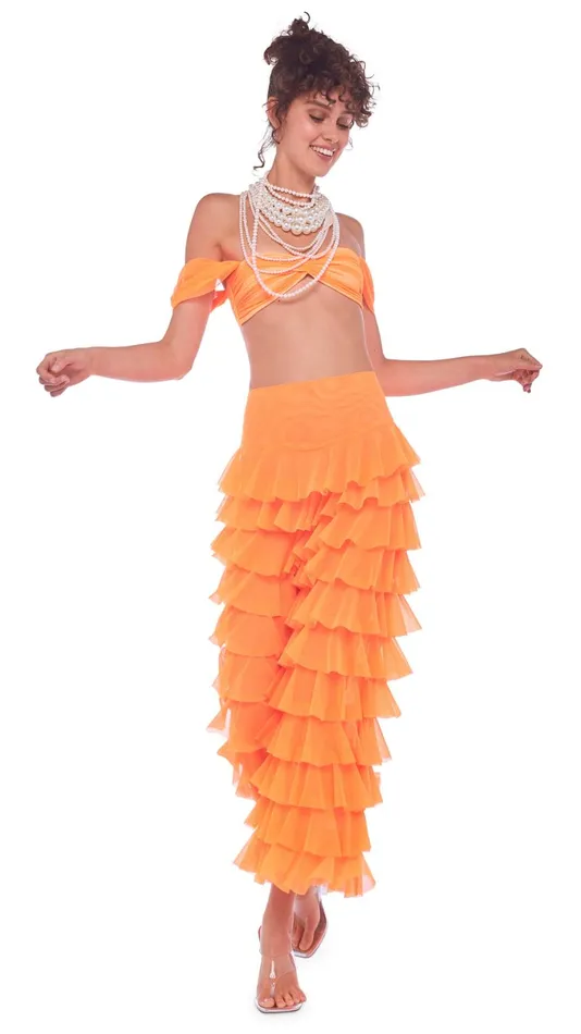 Norma Kamali Tops WALTER BRA W WING SLEEVES Neon Orange 8211 Clothing
