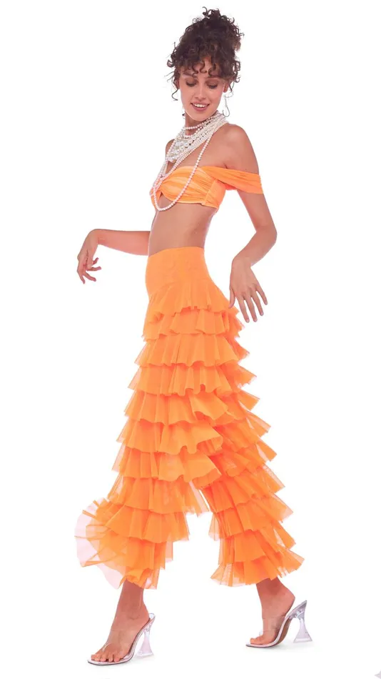 Norma Kamali Tops WALTER BRA W WING SLEEVES Neon Orange 8211 Clothing