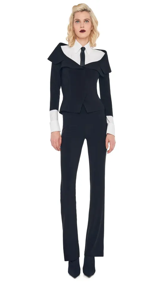 Norma Kamali Wardrobe BOOT PANT With OFF SHOULDER SINGLE BREASTED JACKET 8211 Clothing Norma Kamali Wardrobe BOOT PANT With OFF SHOULDER SINGLE BREASTED JACKET 8211 Clothing