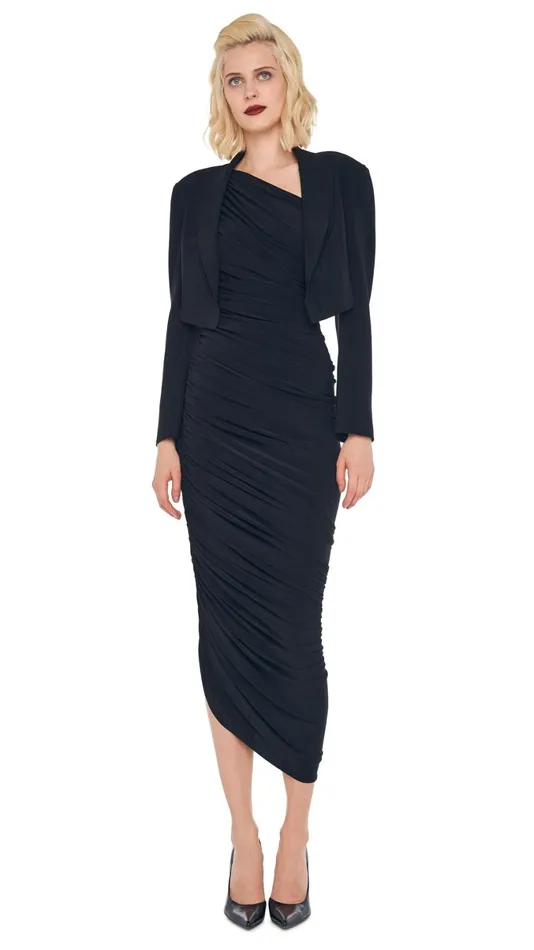 Norma Kamali Wardrobe DIANA GOWN With CROPPED SINGLE BREASTED JACKET 8211 Clothing Norma Kamali Wardrobe DIANA GOWN With CROPPED SINGLE BREASTED JACKET 8211 Clothing