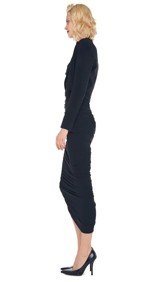 Norma Kamali Wardrobe DIANA GOWN With CROPPED SINGLE BREASTED JACKET 8211 Clothing Norma Kamali Wardrobe DIANA GOWN With CROPPED SINGLE BREASTED JACKET 8211 Clothing